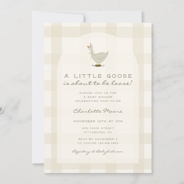 Tarjeta de Invitación Neutral para Baby Shower de  (Anverso)