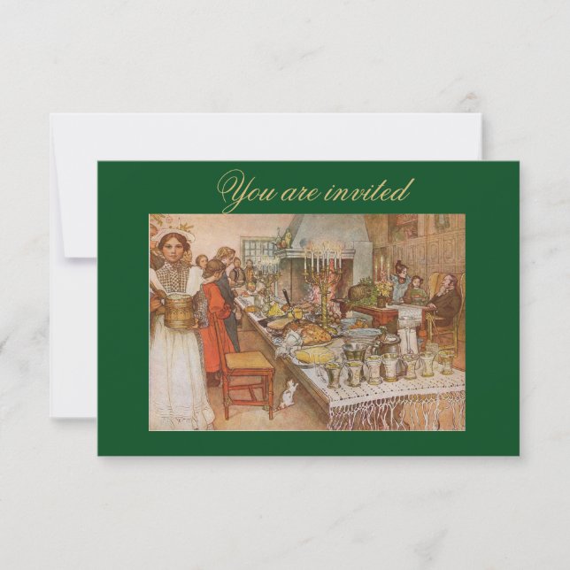 Tarjeta de Invitación Nochebuena Carl Larsson 1904 (Anverso)