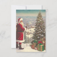 Tarjeta de invitación Nostalgia Santa Claus Xmas