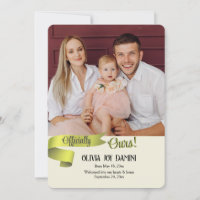Tarjeta de Invitación oficial para adopción de fot