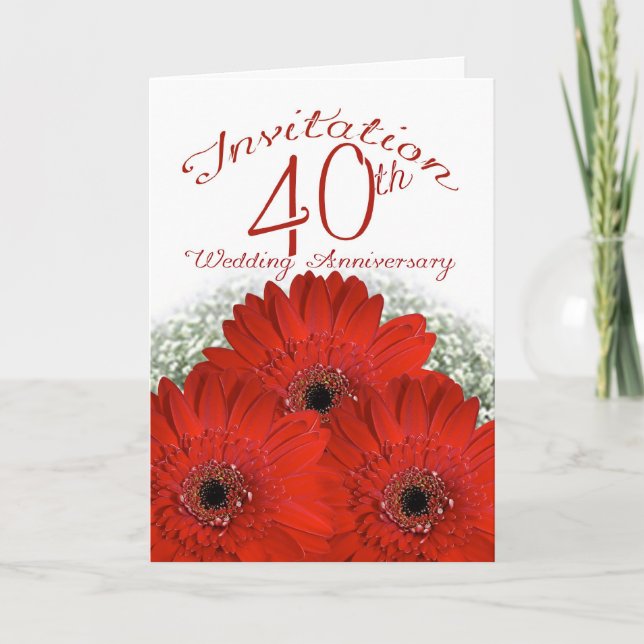 tarjeta de invitación para 40º aniversario de boda (Anverso)
