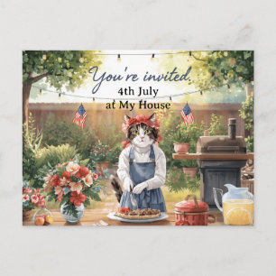 Tarjeta de Invitación para Amantes de Gatos del 4