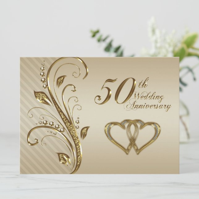 Tarjeta de invitación para aniversario de bodas nú (Anverso de pie)