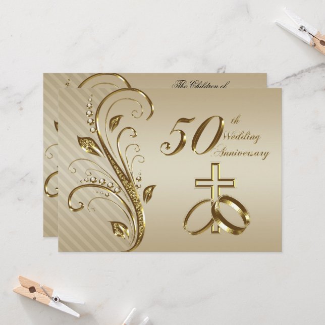 Tarjeta de invitación para aniversario de bodas nú (Anverso/Reverso In Situ)