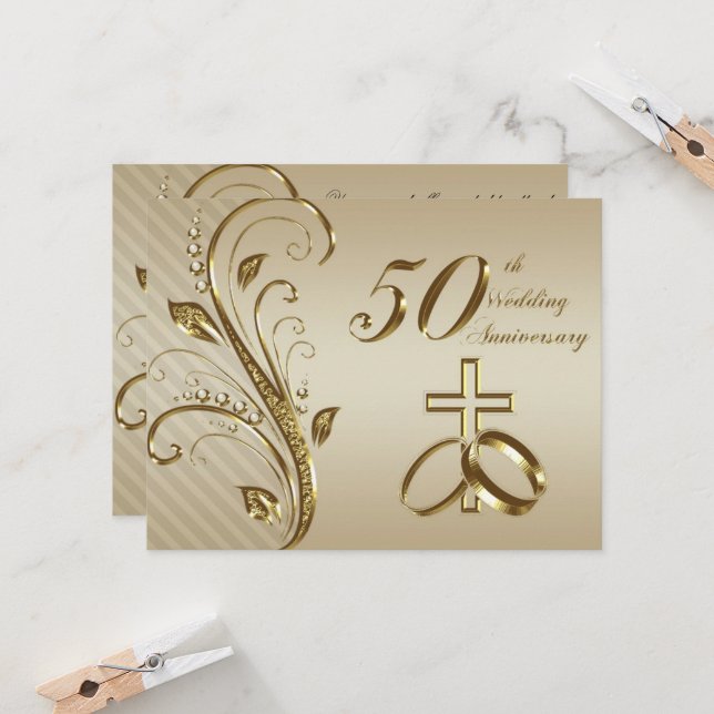 Tarjeta de invitación para aniversario de bodas nú (Anverso/Reverso In Situ)