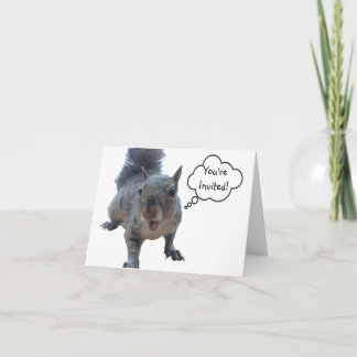 Tarjeta de invitación para ardillas baratas