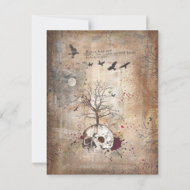 Tarjeta de invitación para arte oscuro en árbol mu (Anverso)