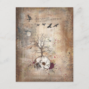 Tarjeta de invitación para arte oscuro en árbol mu