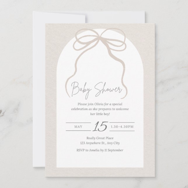 Tarjeta de invitación para baby shower (Anverso)