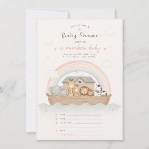 Tarjeta de Invitación para Baby Shower Arca de Noé