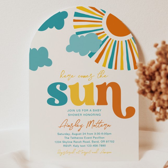 Tarjeta de Invitación para Baby Shower Arco Aquí V (Subido por el creador)