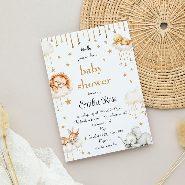 Tarjeta de Invitación para Baby Shower con Estrell (Subido por el creador)