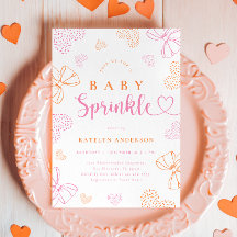 Tarjeta de Invitación para Baby Shower con Lazos y