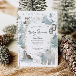 Tarjeta de Invitación para Baby Shower de Animales