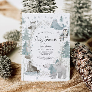Tarjeta de Invitación para Baby Shower de Animales