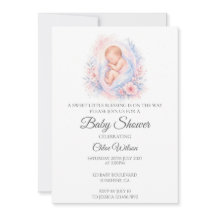Tarjeta de Invitación para Baby Shower de Bebé Dor