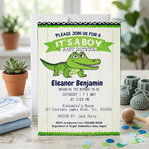 Tarjeta de Invitación para Baby Shower de Caimán A