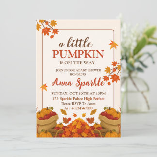 Tarjeta de Invitación para Baby Shower de Calabaci
