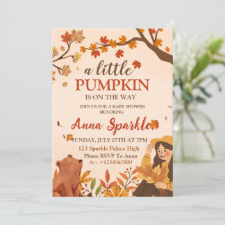 Tarjeta de Invitación para Baby Shower de Calabaci