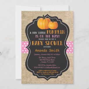 Tarjeta de Invitación para Baby Shower de Calabaci