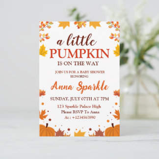 Tarjeta de Invitación para Baby Shower de Calabaci
