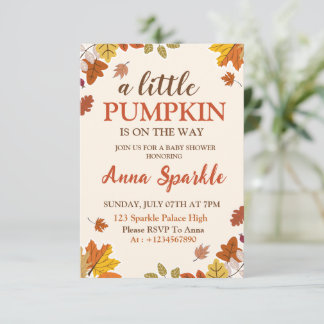 Tarjeta de Invitación para Baby Shower de Calabaci