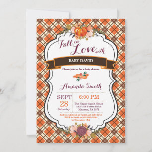 Tarjeta de Invitación para Baby Shower de Calabaza