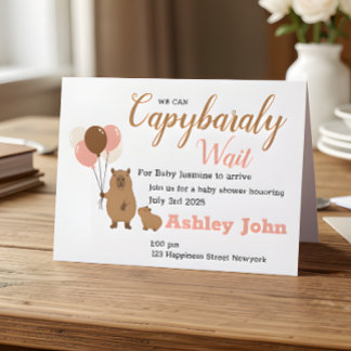 Tarjeta de invitación para baby shower de carpinch
