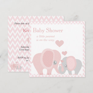 Tarjeta de Invitación para Baby Shower de Elefante