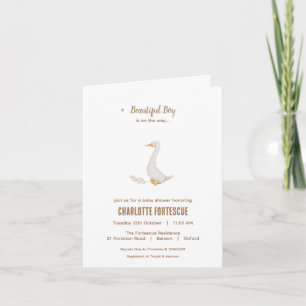 Tarjeta de Invitación para Baby Shower de Ganso