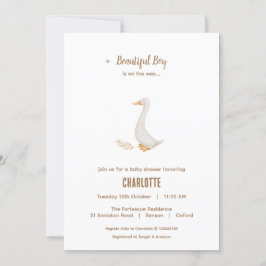 Tarjeta de Invitación para Baby Shower de Ganso
