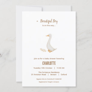 Tarjeta de Invitación para Baby Shower de Ganso