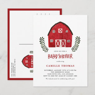 Tarjeta de Invitación para Baby Shower de Granero