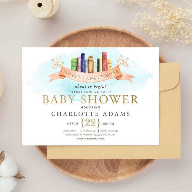 Tarjeta de Invitación para Baby Shower de Libros d (Subido por el creador)