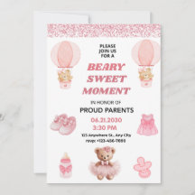 TARJETA DE INVITACIÓN PARA BABY SHOWER DE NIÑA CON