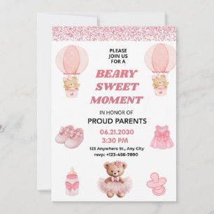 TARJETA DE INVITACIÓN PARA BABY SHOWER DE NIÑA CON