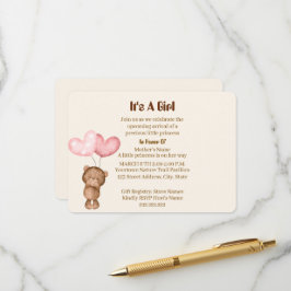 Tarjeta de invitación para baby shower de niña con
