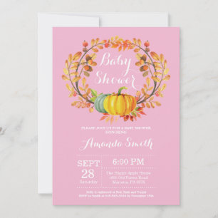 Tarjeta de invitación para baby shower de niña oto