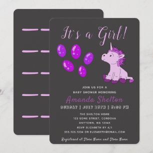 Tarjeta de invitación para baby shower de niña Uni