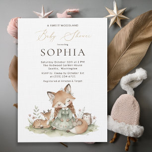 Tarjeta de Invitación para Baby Shower de Niña Zor