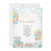 Tarjeta de Invitación para Baby Shower de Niño Ado