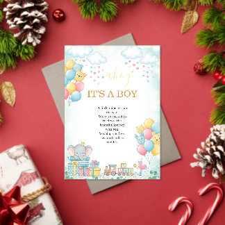 Tarjeta de Invitación para Baby Shower de Niño Ado