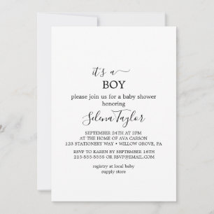 Tarjeta de Invitación para Baby Shower de Niño con