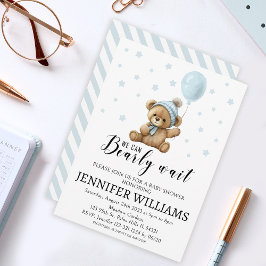 Tarjeta de invitación para baby shower de niño con