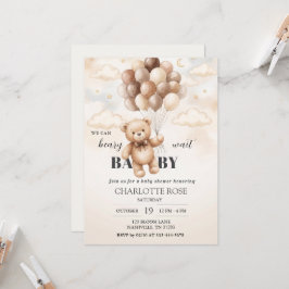 Tarjeta de Invitación para Baby Shower de Osito 'N