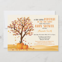 Tarjeta de invitación para baby shower de otoño co