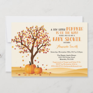 Tarjeta de invitación para baby shower de otoño co