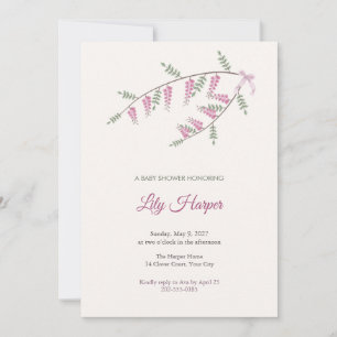 Tarjeta de invitación para baby shower de Pink Ind