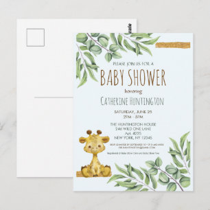 Tarjeta de Invitación para Baby Shower de Safari e