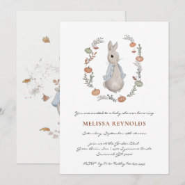 Tarjeta de invitación para baby shower del conejit